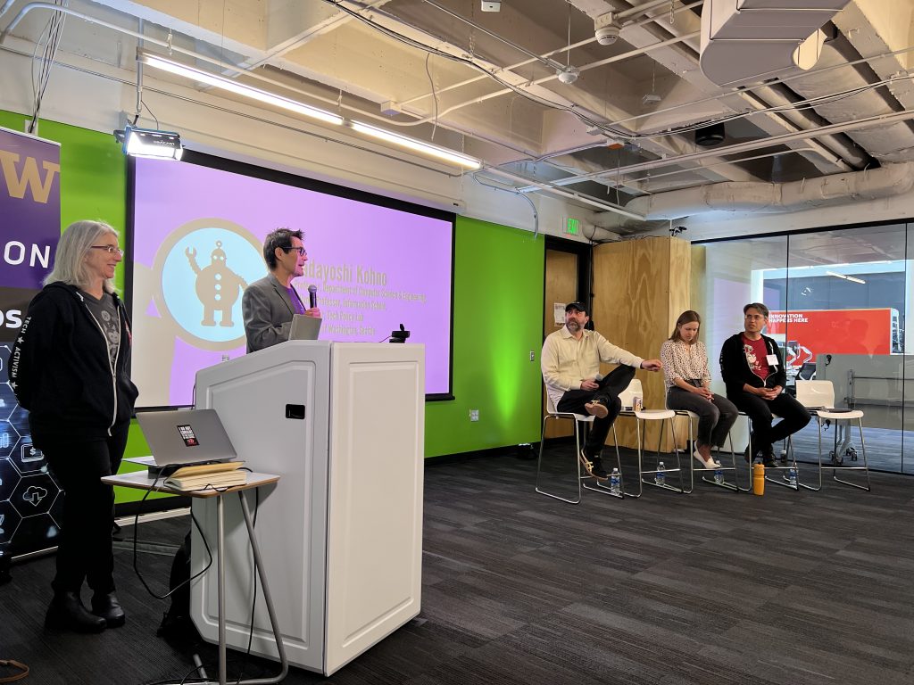 Wide shot of panel at event