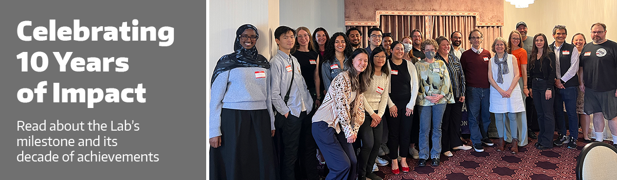 A group of people attend the Tech Policy Lab's 10-year celebration.